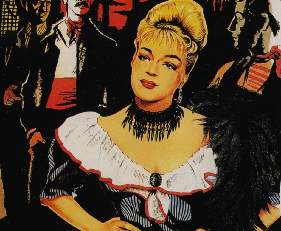Simone Signoret portrayed on the poster for Jacques Becker’s Casque d’Or
